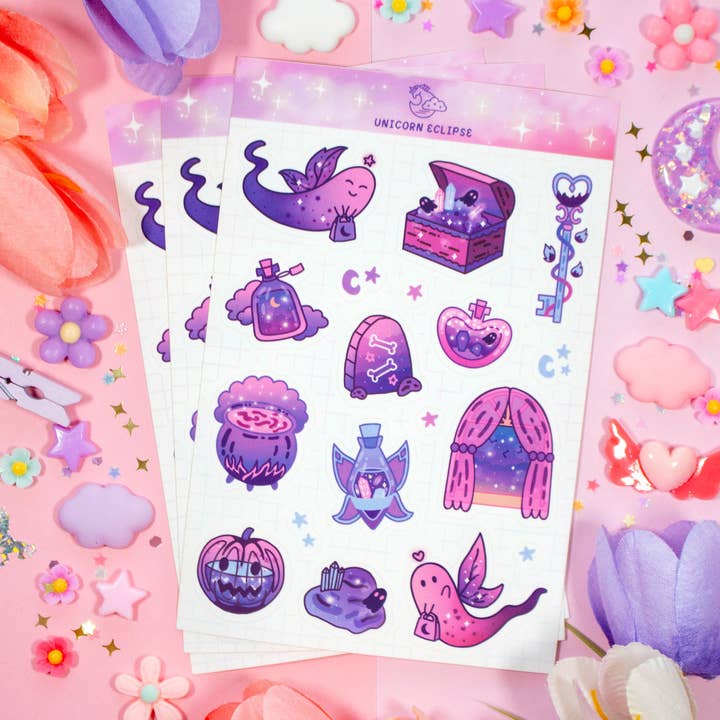 Unicorn Eclipse - Wholesale Sticker - Halloween Forever Sticker Sheet1