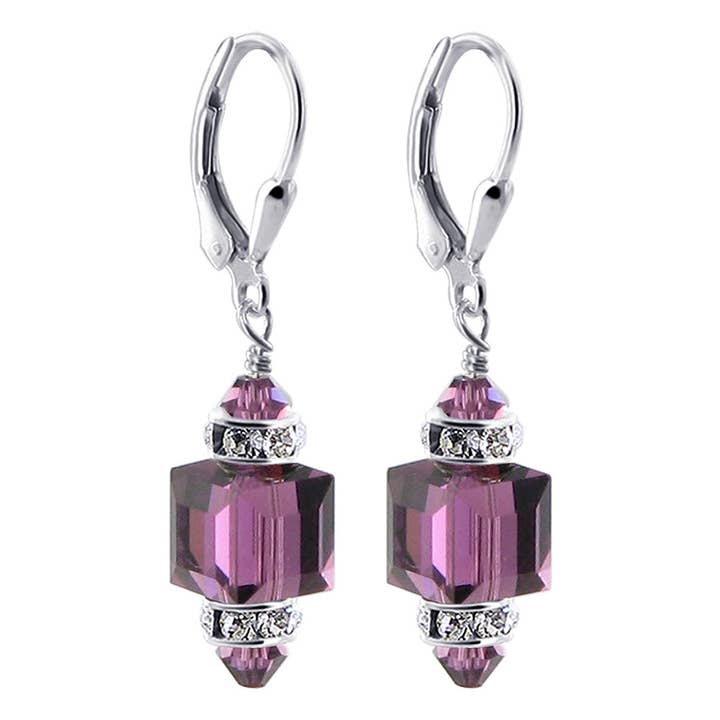 925 Sterling Silver Droppörhängen med Mångfacetterade Österrikiska Kristaller Elegant Smycke för wholesale av Gem Avenue Wholesale