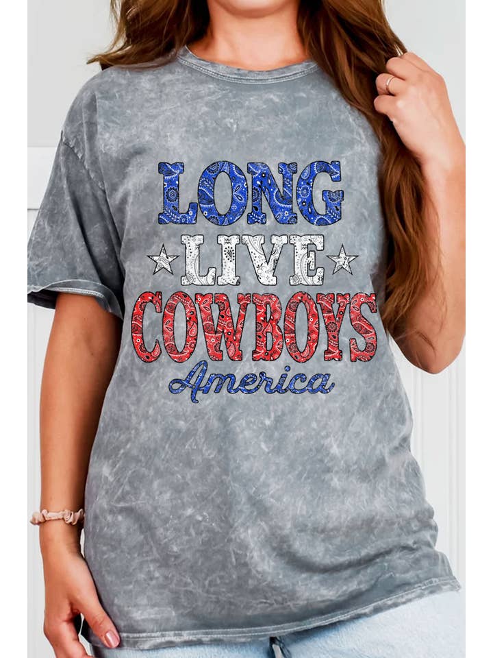 Rustee Clothing – wholesale Screen printed t-shirt – Women′s – LONG LIVE COWBOY BANDANA MINERAL GRAPHIC TSHIRTS8