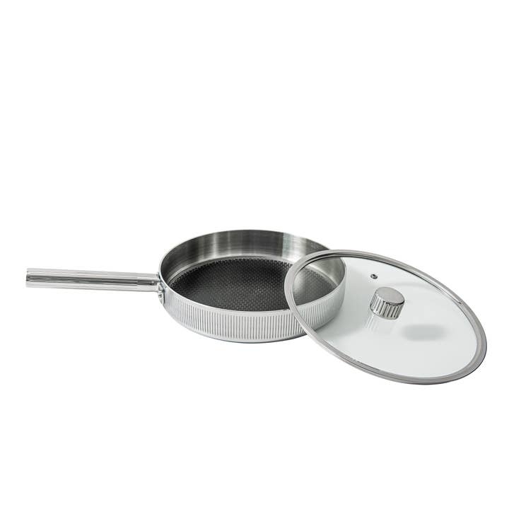 GLIMA Sauté Pan 28 cm with Lid – 5-Ply Steel. for wholesale by Vargen & Thor