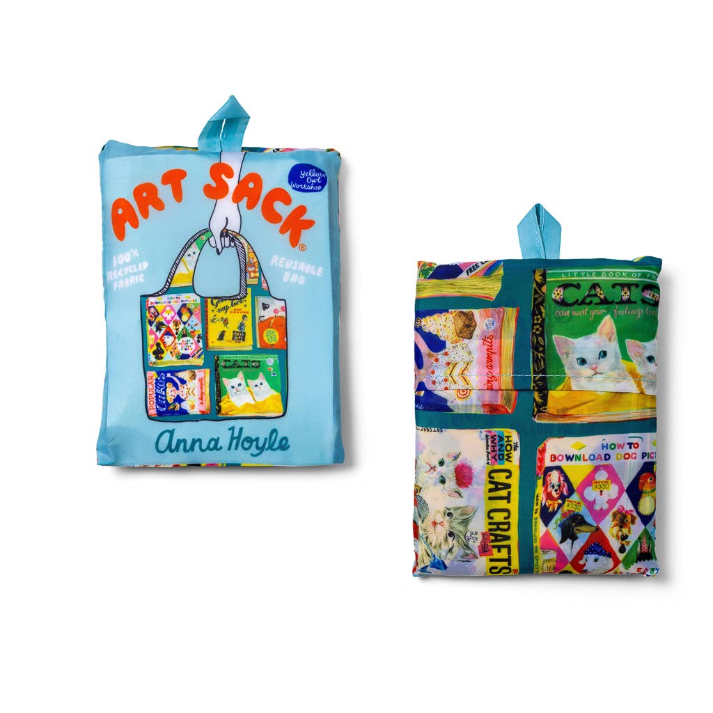 Yellow Owl Workshop – Saco de mercearia/compras por atacado – Bolsa reutilizável Art Sack® Useless Books por Anna Hoyle3