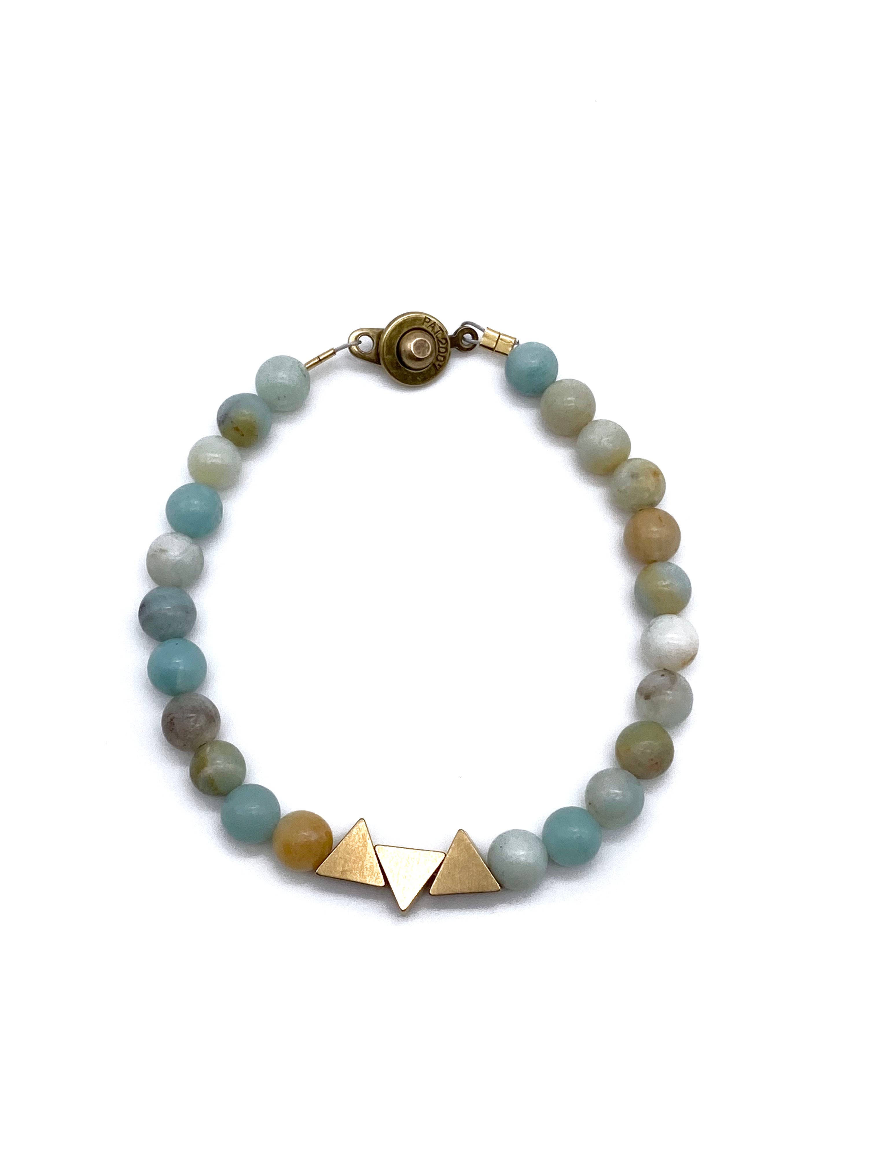 Seeds – Großhandel Perlenarmband – Duluth Armband | Halbedelsteinperlen | Dreiecke aus Messing30