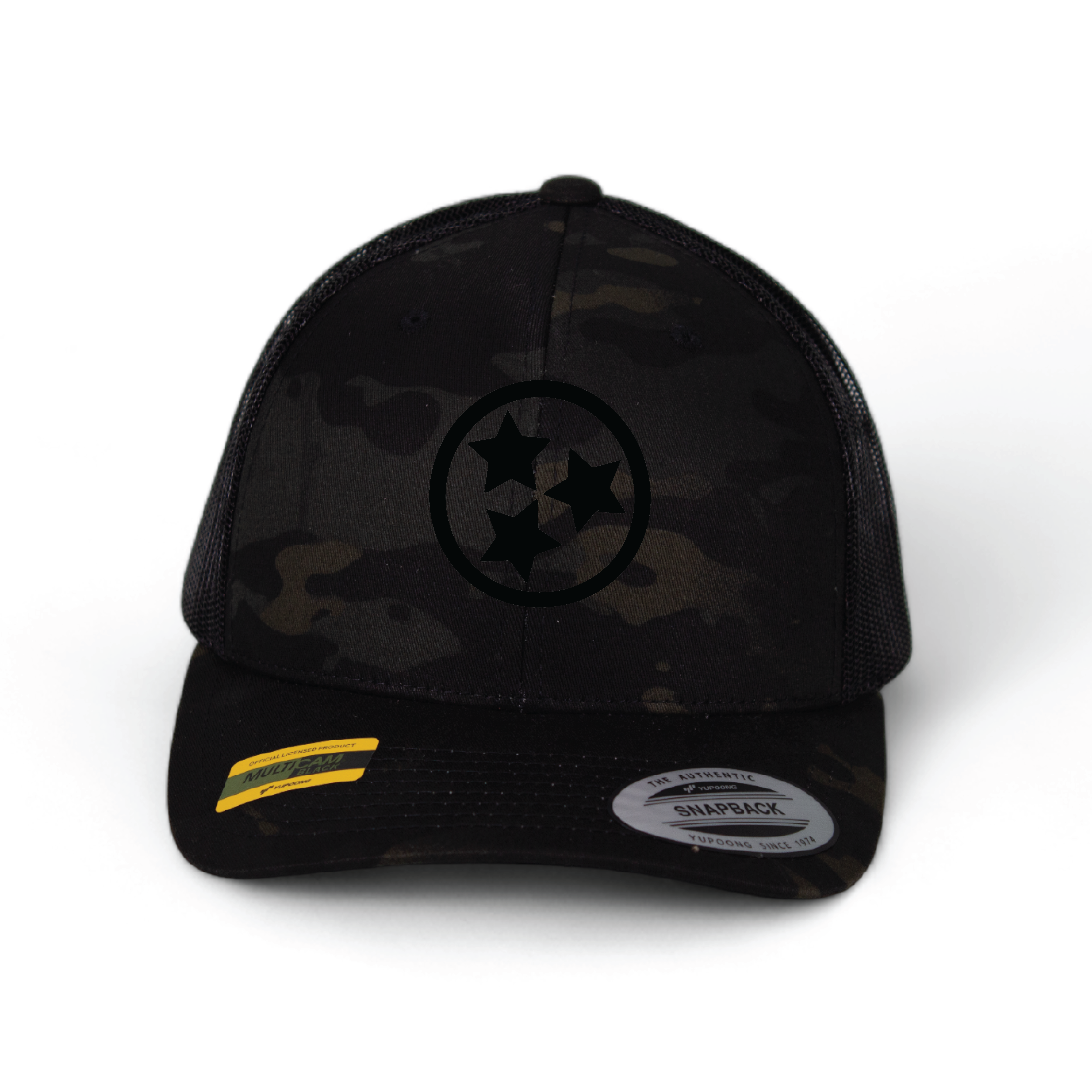 Cotton Mule - Wholesale Trucker Hat - Unisex - Black Silicone Tristar Trucker Hats0