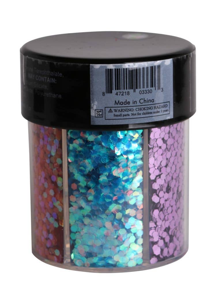 Western Fashion - Wholesale Body Glitter/Shimmer - 80204 - chunky glitter oval bottle  1/12 - 6 colors1