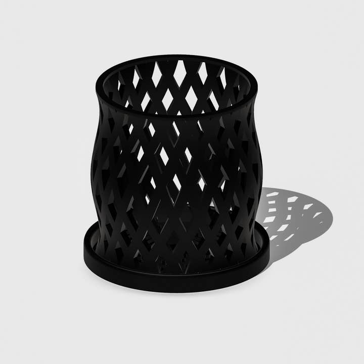 Rosebud Homegoods - Wholesale Plant Pot - Unique Orchid Pot with Drainage & Saucer, 3D Print, "CAPRI"