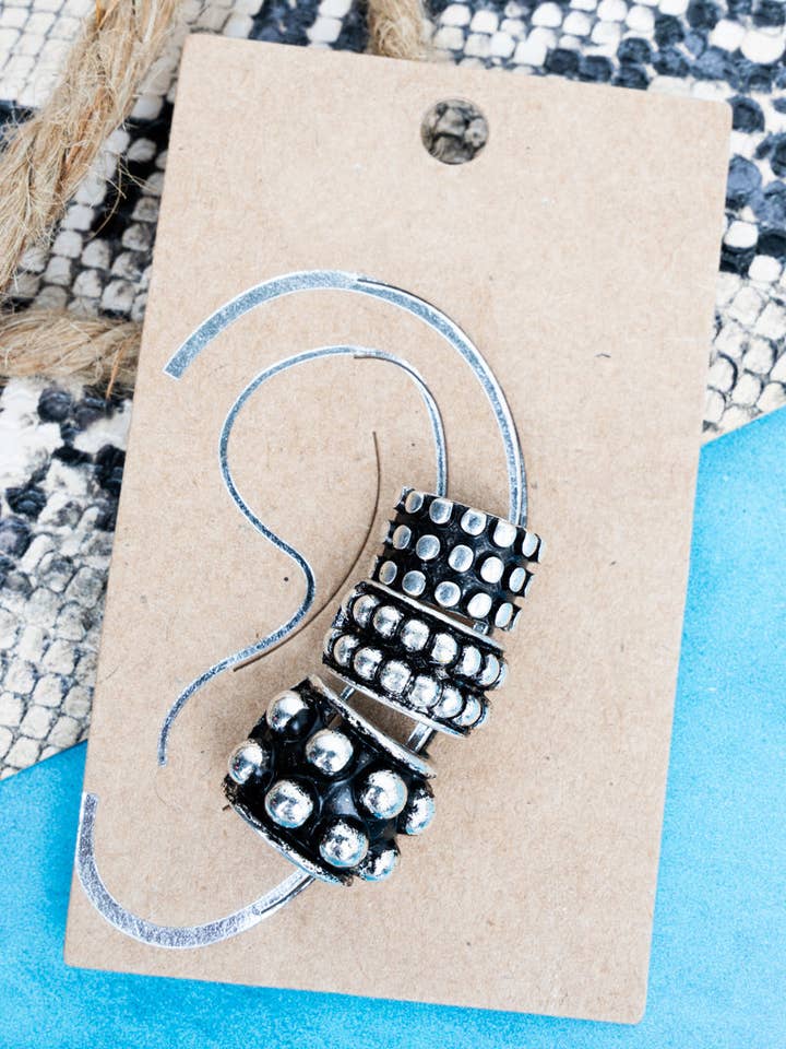TIPI Laredo Life Studded Silvertone Cuff Earrings Set for wholesale by Wholesale Accessory Market