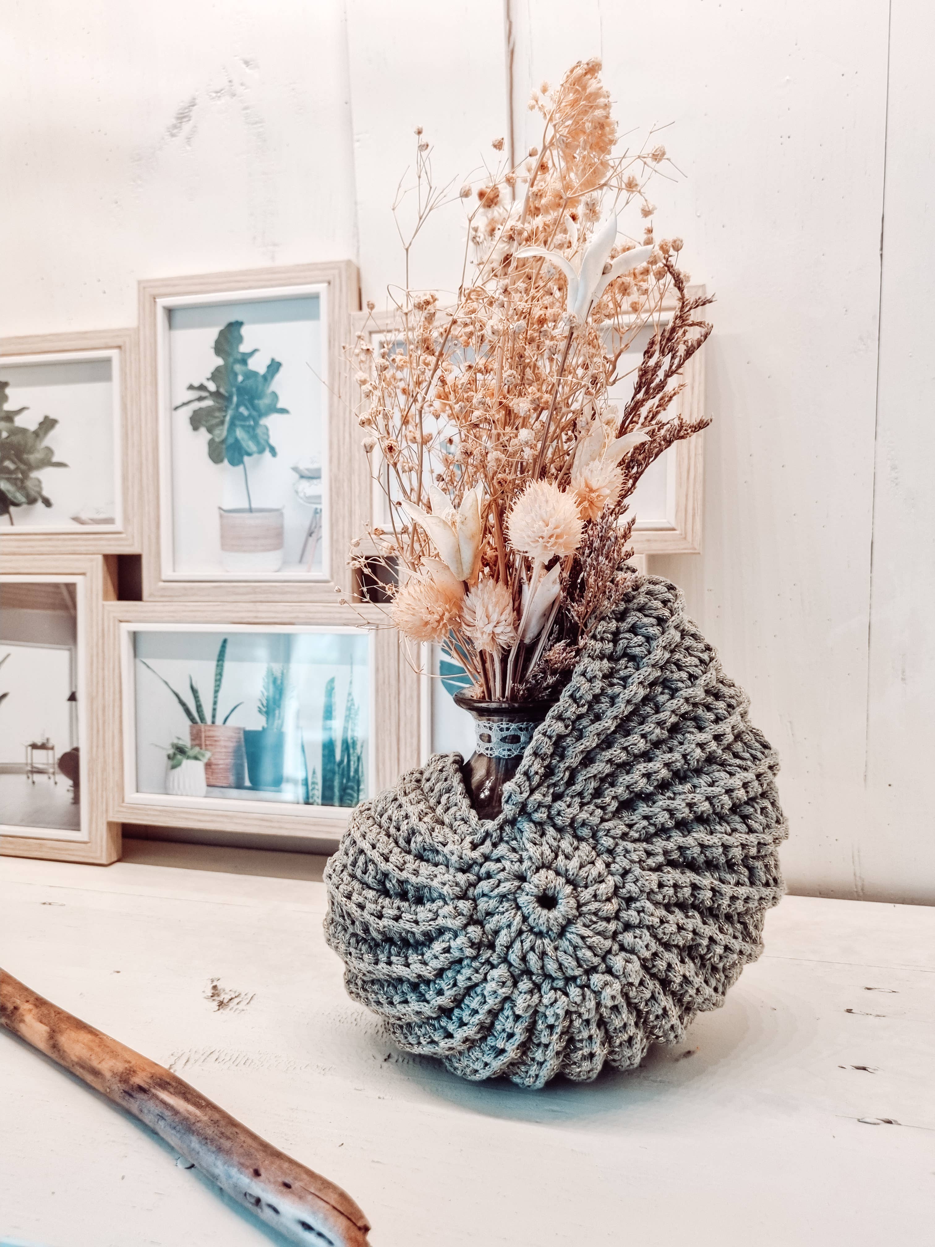 Naturalmarjory – Großhandel Korb – Ammonitenformiger dekorativer Korb S im Boho-Stil aus Baumwollseil1