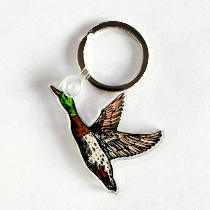 Portachiavi Duck in Flight Popolare per amanti delle attività all'aperto per la vendita all'ingrosso da parte di Golden Leather Co.