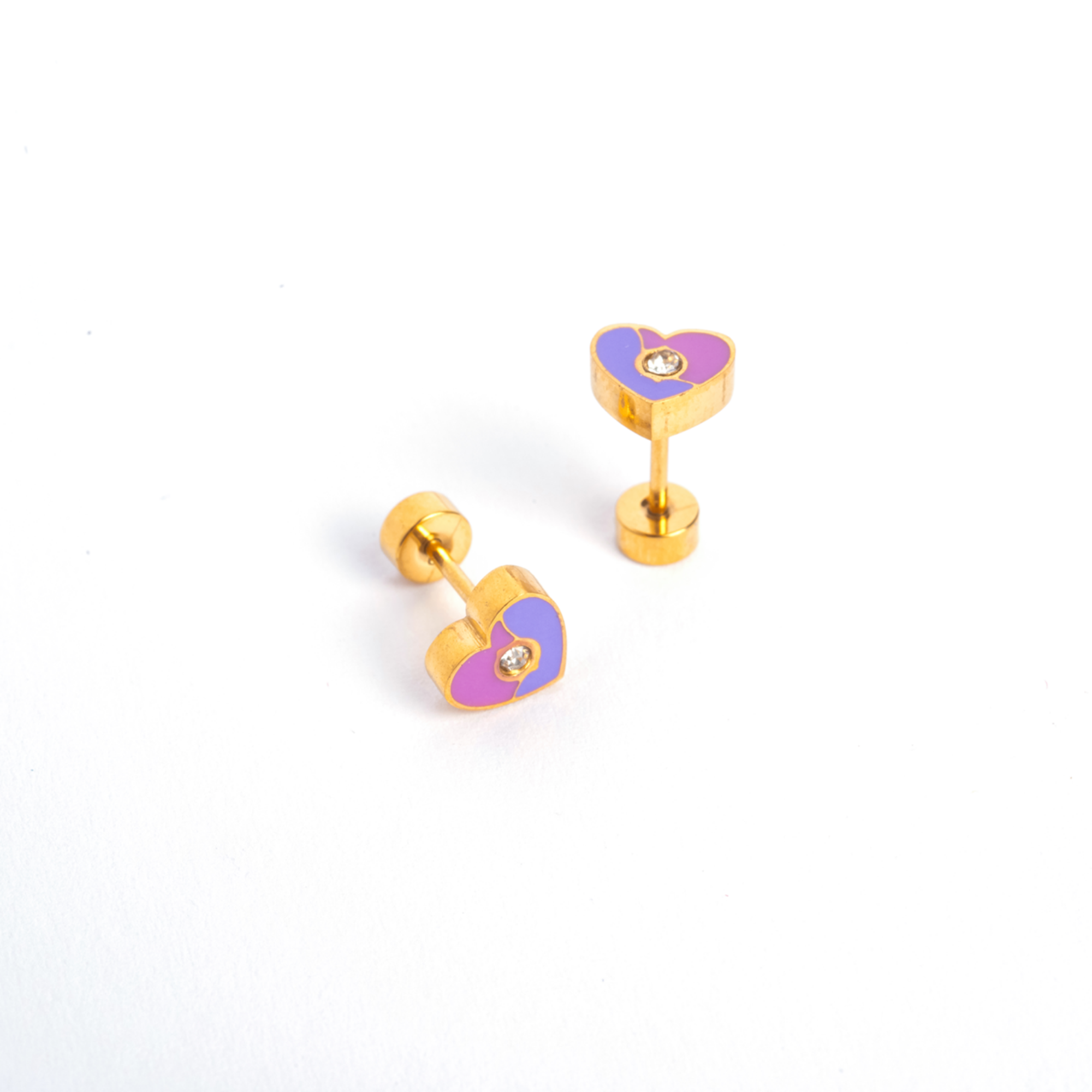 Adorn512 - Wholesale Stud/Post Earrings - Bubble Heart Enamel Screwbacks1