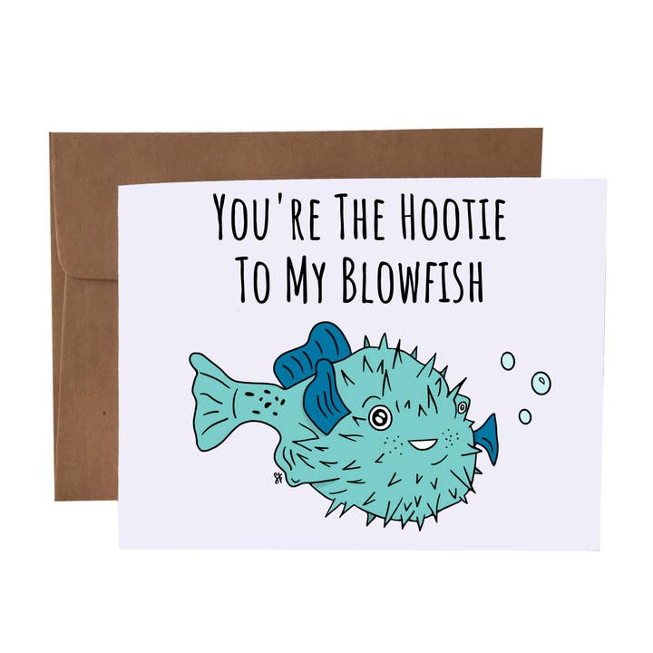 You're The Hootie To My Blowfish | Kugelfisch-Grußkarte für den Großhandel von SKP ink