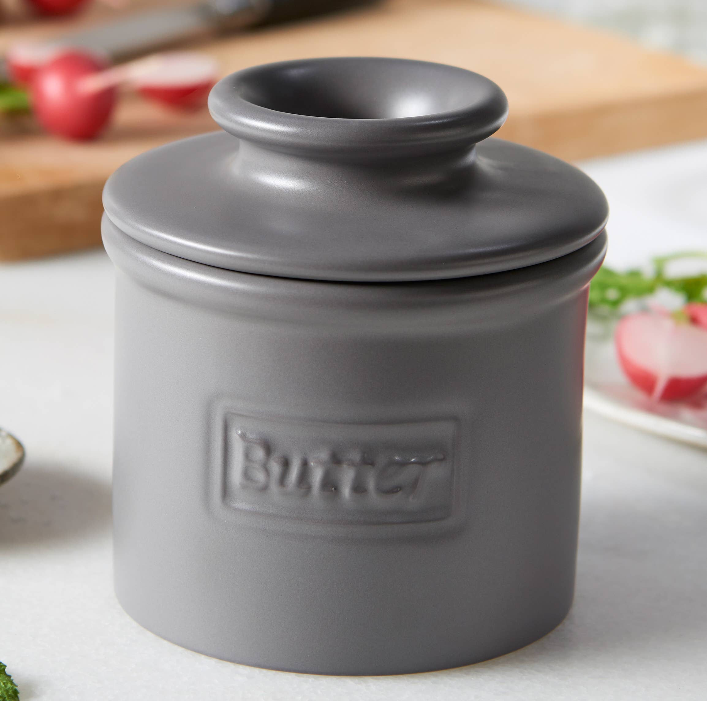 The Original Butter Bell® Crock - Wholesale Butter Dish - The Original Butter Bell® Crock - Cafe Matte Gray1