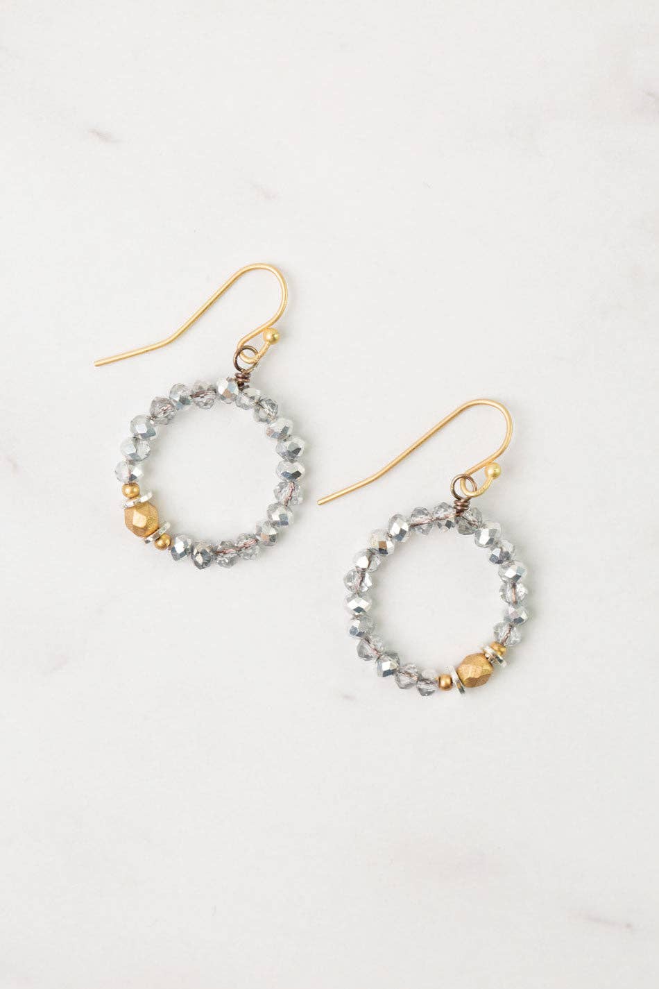 Anne Vaughan Designs Jewelry – wholesale Hängande örhängen – Silver & guld tjeckiskt glas, kristallhoopörhängen0