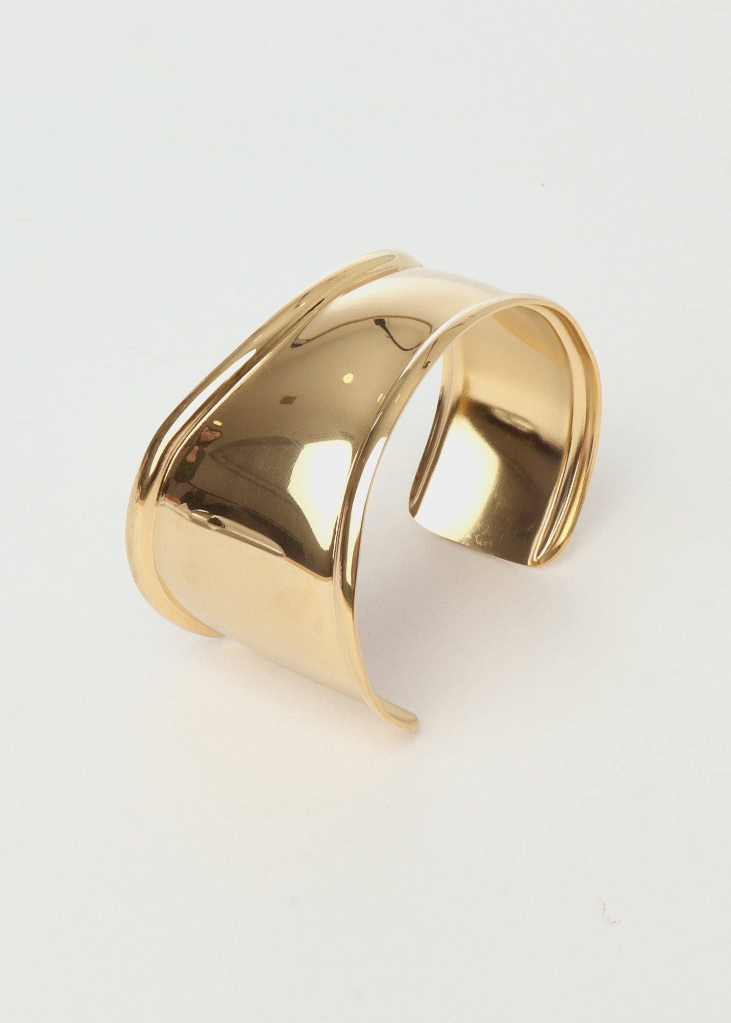 h'eres　GEN NEUTRAL BANGLE Classic Cuff Bangle - 18K Gold or Silver Minimalist Bracelet