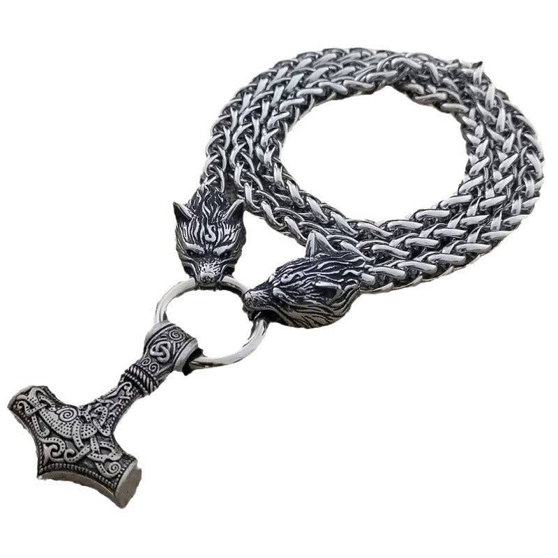 SALINA TRADING INC - Vente Colliers à pendentif - Collier Pendentif Tête de Loup Marteau de Thor Viking pour Homme7