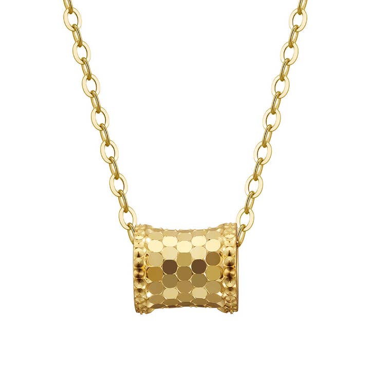 Halskæde i sterlingsølv med drageskæl i 14K forgyldt guld for engroshandel hos Gioiellin - S925 Silver Jewelry