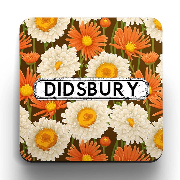 Bruine, witte en oranje bloemenonderzetters (set van 4) voor wholesale door tinned snail