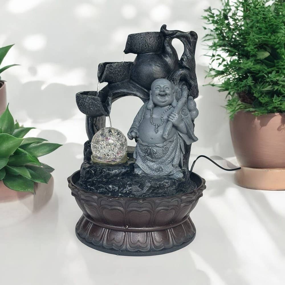 Earths Elements Wholesale - Wholesale Retailer Sample - Home Decor - Water Fountain - Happy Buddha0