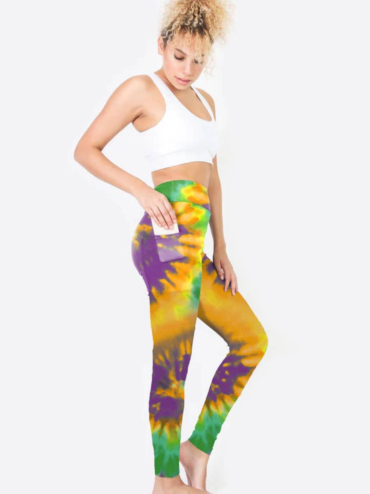 Spandex Leggings Adult - Tie Dye Swirls for wholesale by Mardi Gras Creations