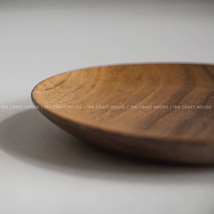 194 Craft House - Wholesale Decorative Tray - 4.7" Round Walnut Wooden Tray - Home Decor & Gifts6