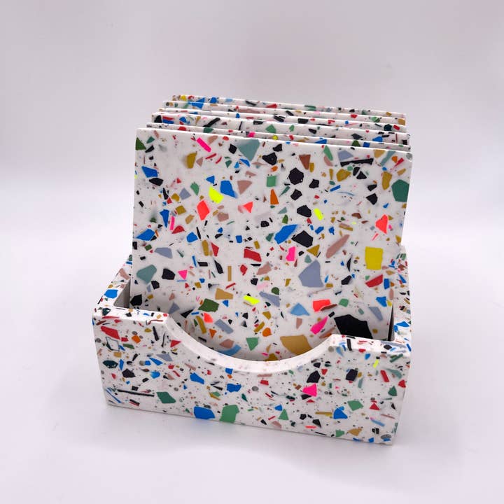 Fletch - Wholesale Coasters - Square Coaster Set of 6 | Handmade Terrazzo