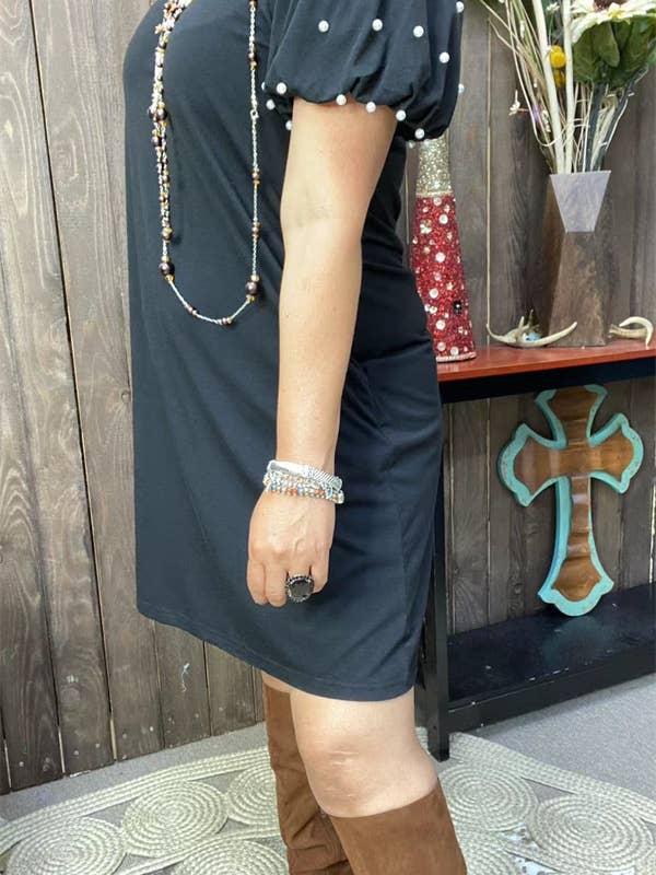 luluclothes - Wholesale Dress - Women's - BQ15589 W/pearl women dress w/side pockets