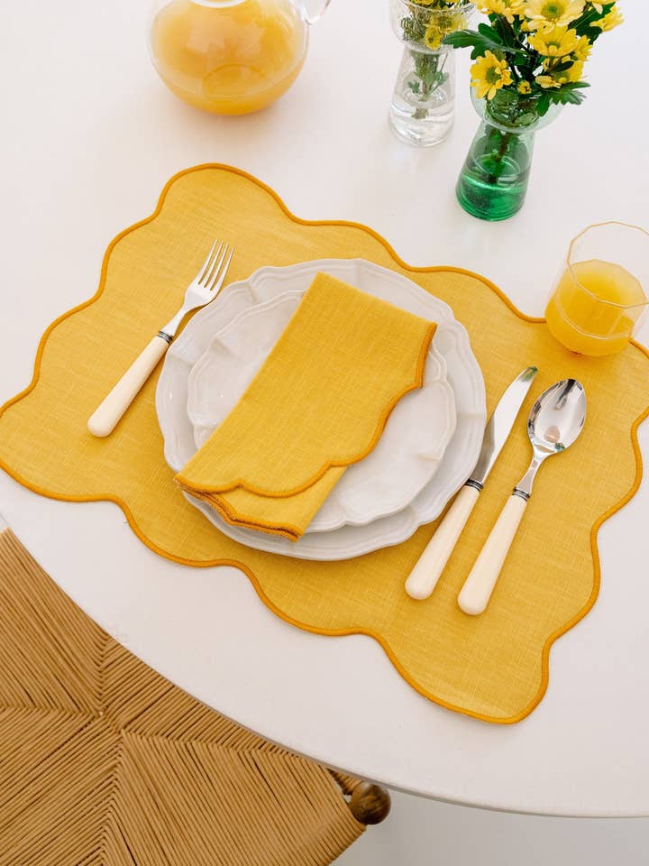 Individual Palma, Yellow with Yellow Anti-Stain for wholesale by Mariaida Home