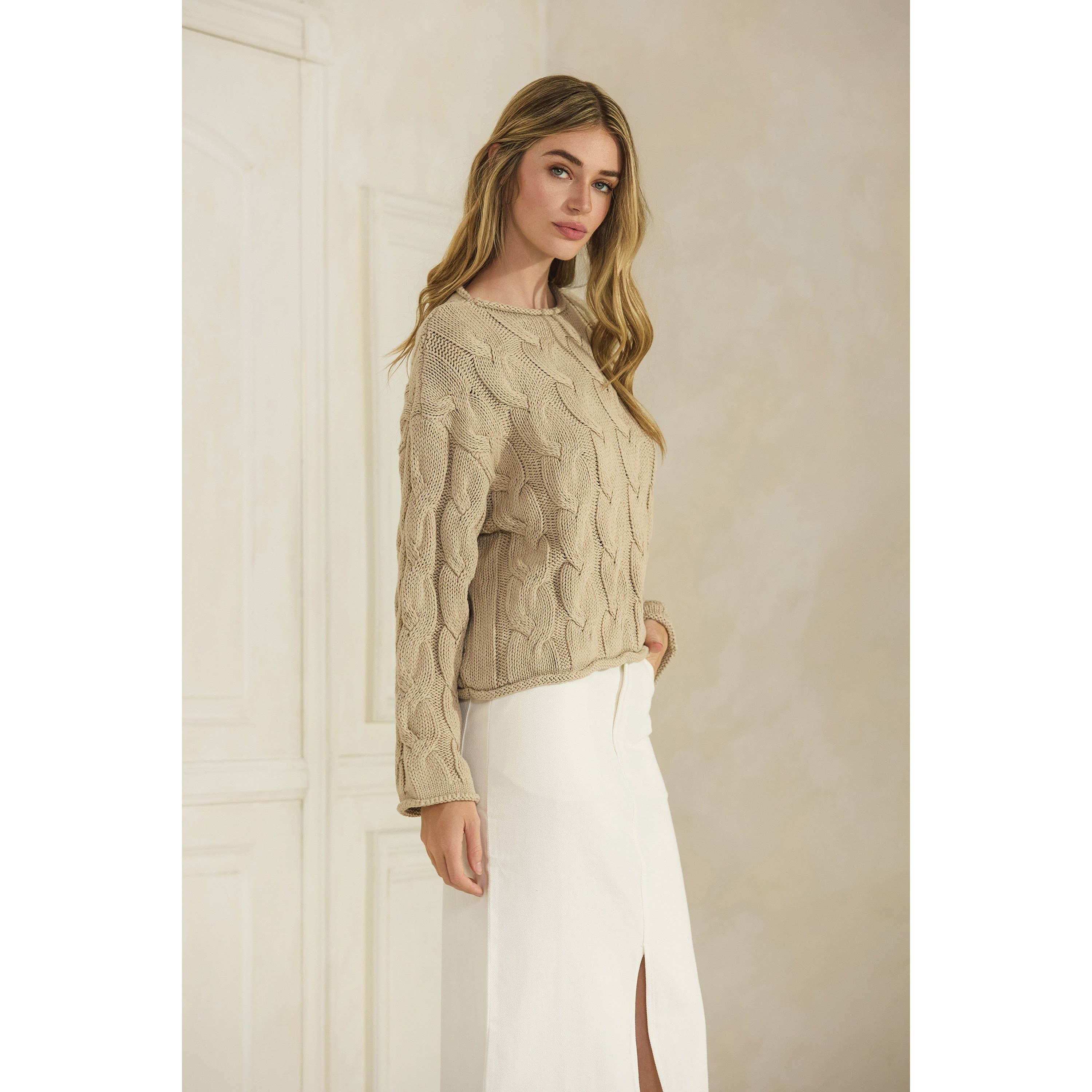 Honey Mango - Wholesale Knit Sweater - Women's - Cable knit sweater13