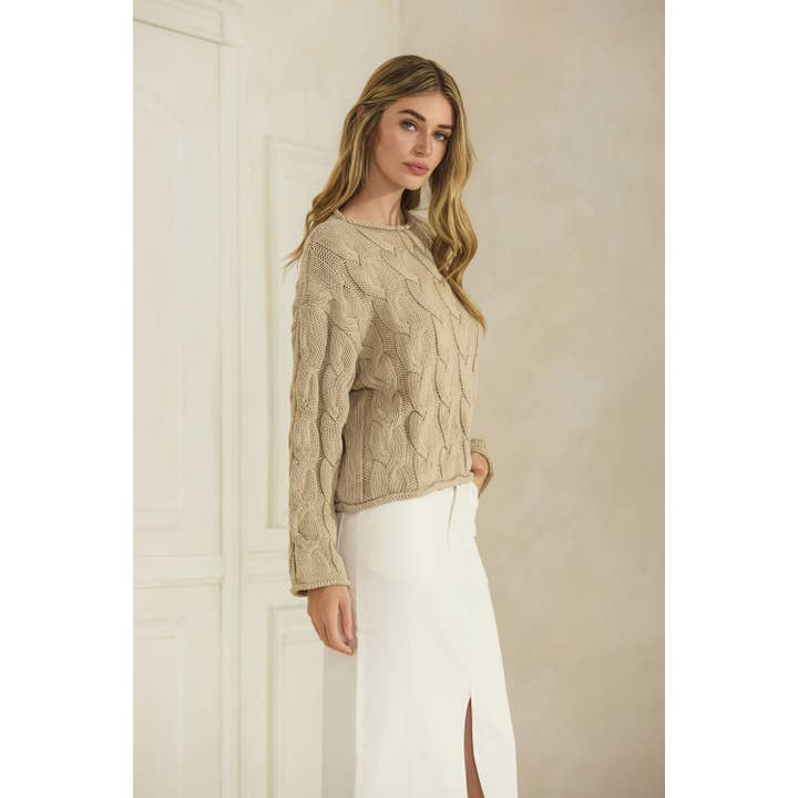 Honey Mango - Wholesale Knit Sweater - Women's - Cable knit sweater13