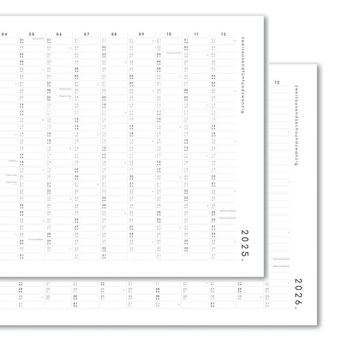SANS.design - Wholesale Calendar - Calendar with adhesive dots 2026 - A2 / A11