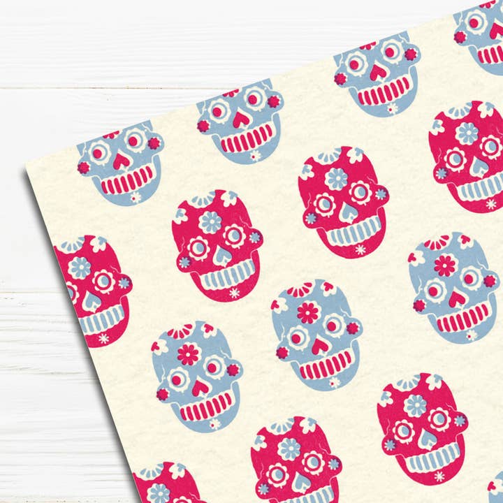 Fairground Day of the Dead gift wrap for wholesale by Pennychoo