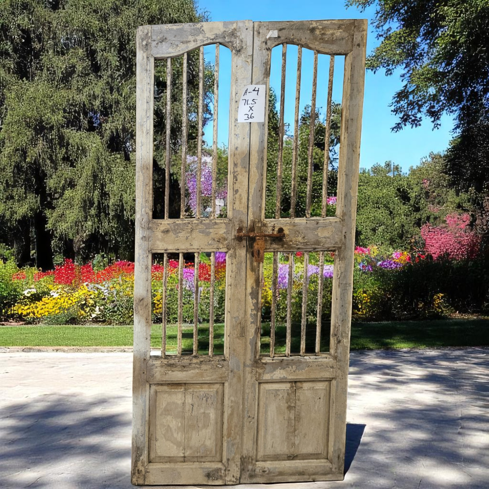 Wilco Home - Wholesale Wall Accent - One-of-a-kind Vintage Solid Wood Doors with Iron Protectors3