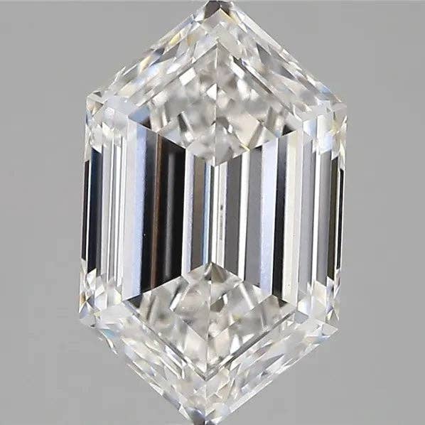 Diamant hexagonal de laboratoire de 3,16 ct (Couleur E, Pureté VS1, Certifié IGI) pour la vente par LooseDiamondNet