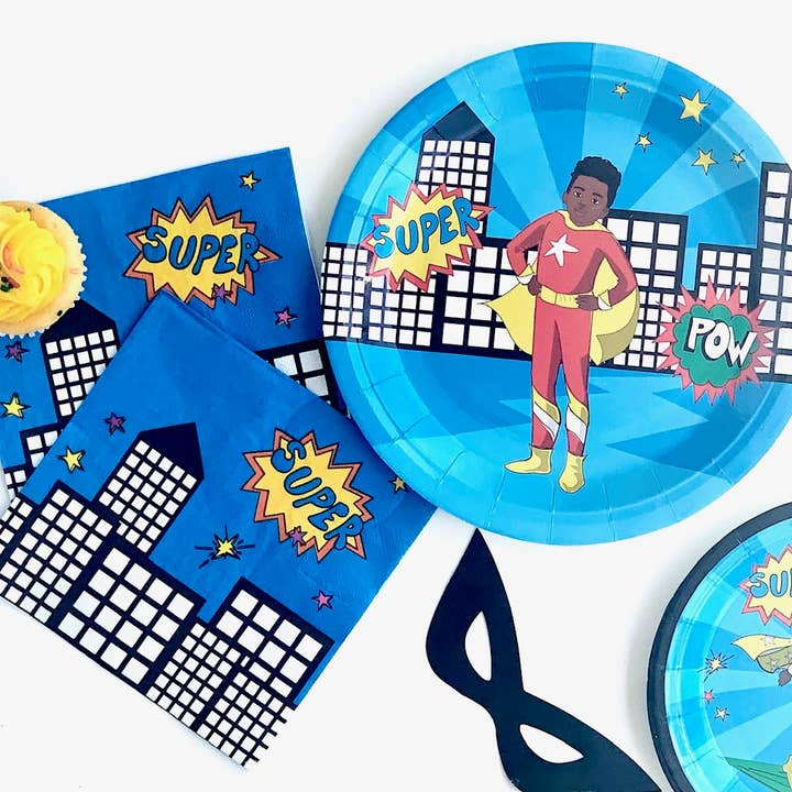 Anna + Pookie - Wholesale Disposable Plate - Superboy Red Suit Small Plates - 8 Pk.2