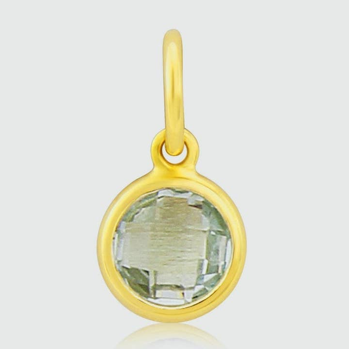 Bali 9ct Gold & Blue Topaz March Birthstone Pendant for wholesale by Auree Jewellery