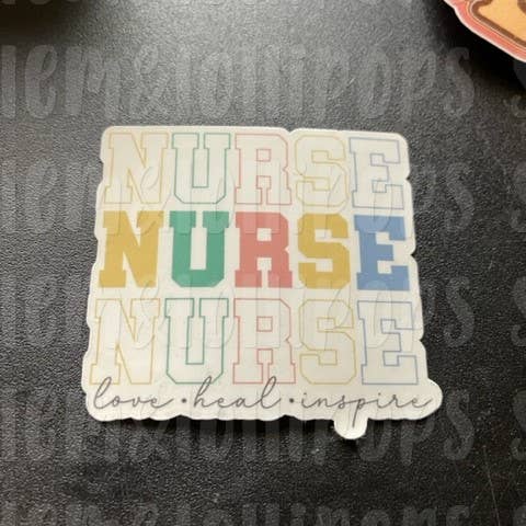 Nurse Multicolor stacked Sticker for wholesale by Lem&Lollipops Supply Co. LLC