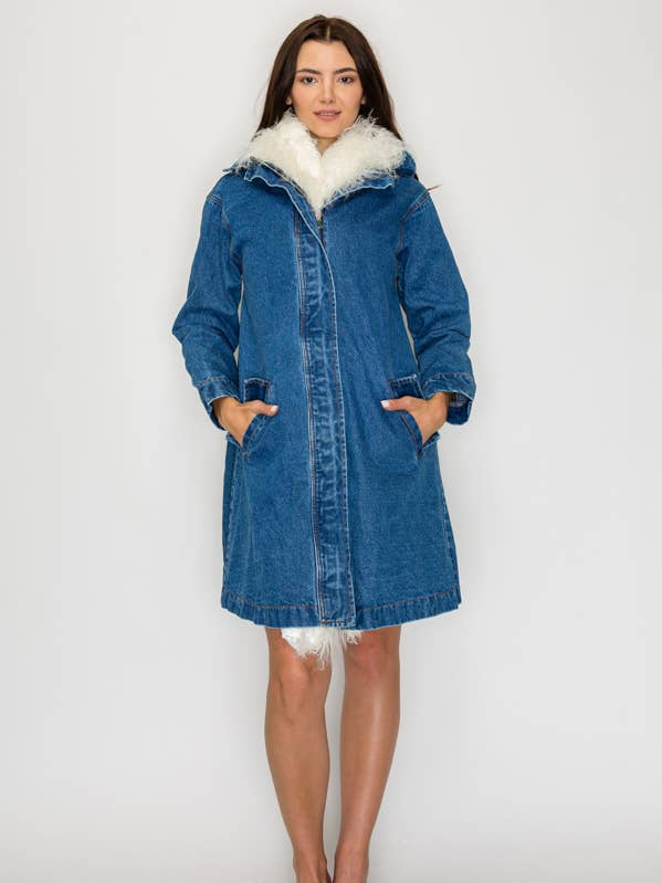 Cappotto in Denim Non Elasticizzato Mirabel per la vendita all'ingrosso da parte di Machine Jeans