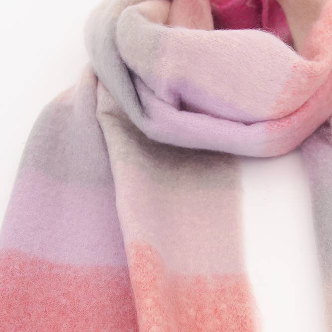 Hana - Wholesale Scarf - Women's - C.C Multi Color Block Plaid Check Pattern Woven Winter Scarf9