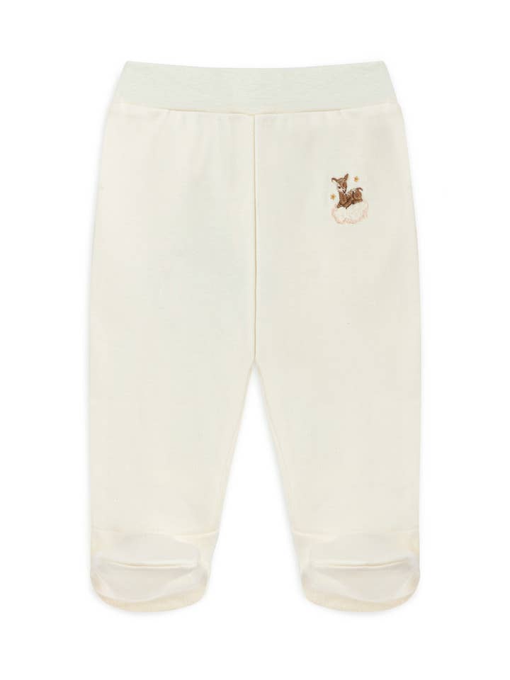 Leggings de bebé bordados con ciervos – Pantalones de algodón suave para niños pequeños para venta al por mayor de Nubo Baby