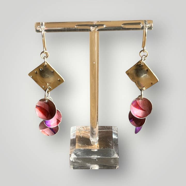 Crimson Twist Sterling Silver / Aluminium Earrings for wholesale by Rachel Stowe Jewellery
