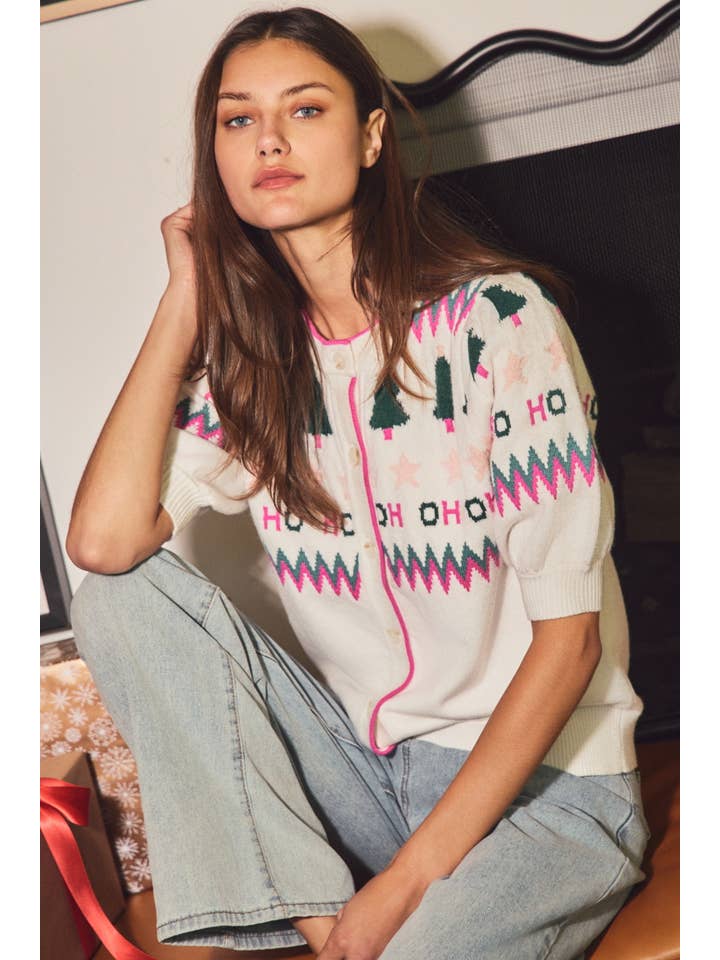 Oddi - Wholesale Cardigan - Women's - Crew Neck Button Front Cardigan2