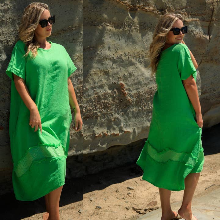 VeraMay - Vendita all'ingrosso Vestito - Donna - 2942 Abito italiano in lino Mela Vera May3