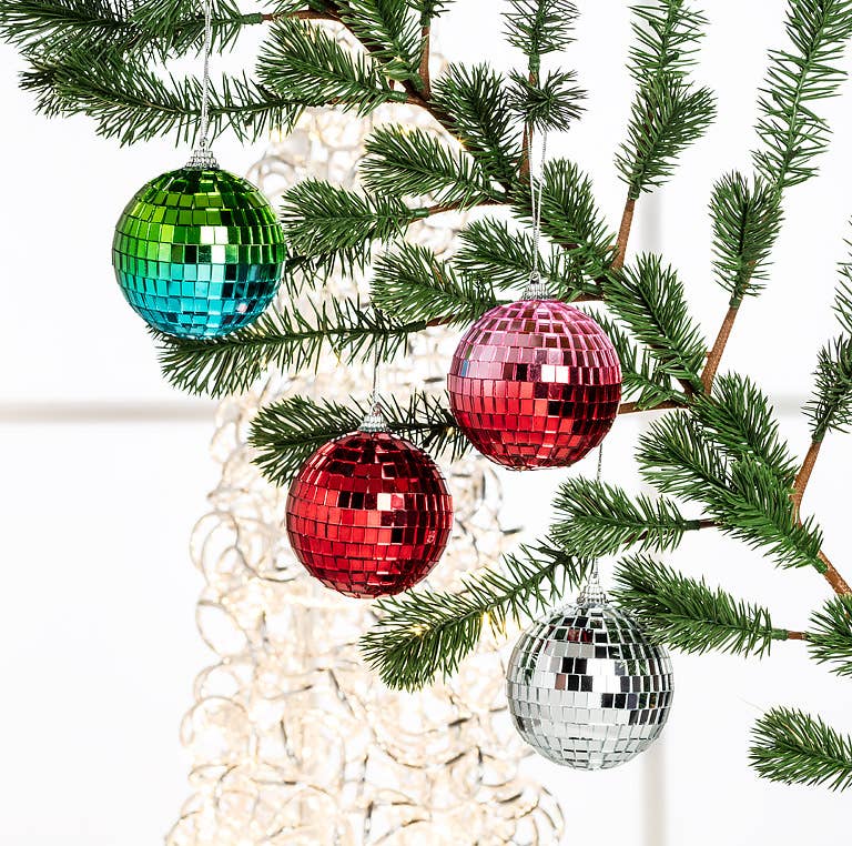 Abbott - Wholesale Ornament - Pink & Red Ombre Mirror Ball Ornament2