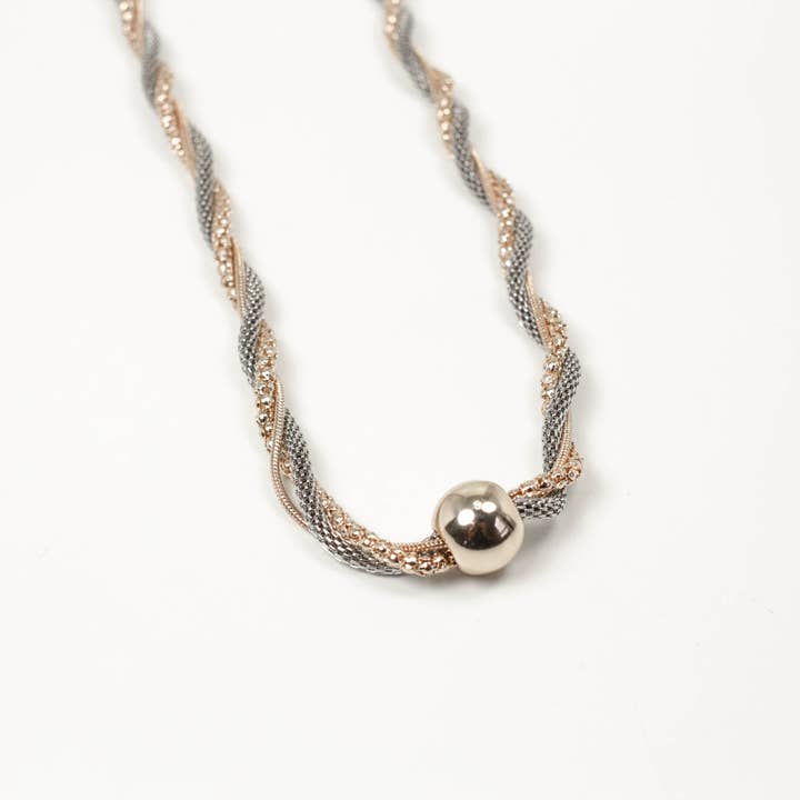 52972 kort bicolor halskæde for engroshandel hos Accessoires by KHB