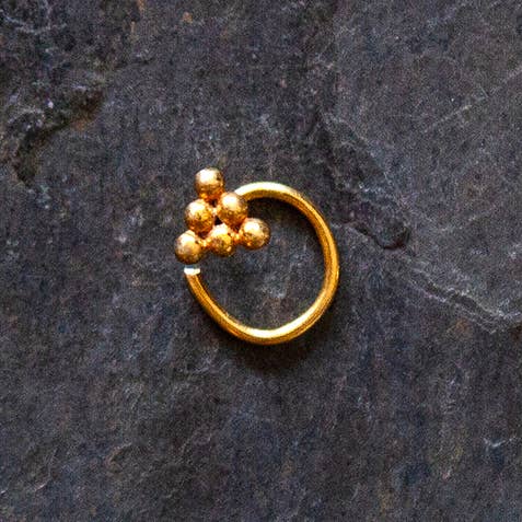 Gold Plated Triangle Nose Stud / Gold Tantra Jewelry for wholesale by JAYA MOKSHA
