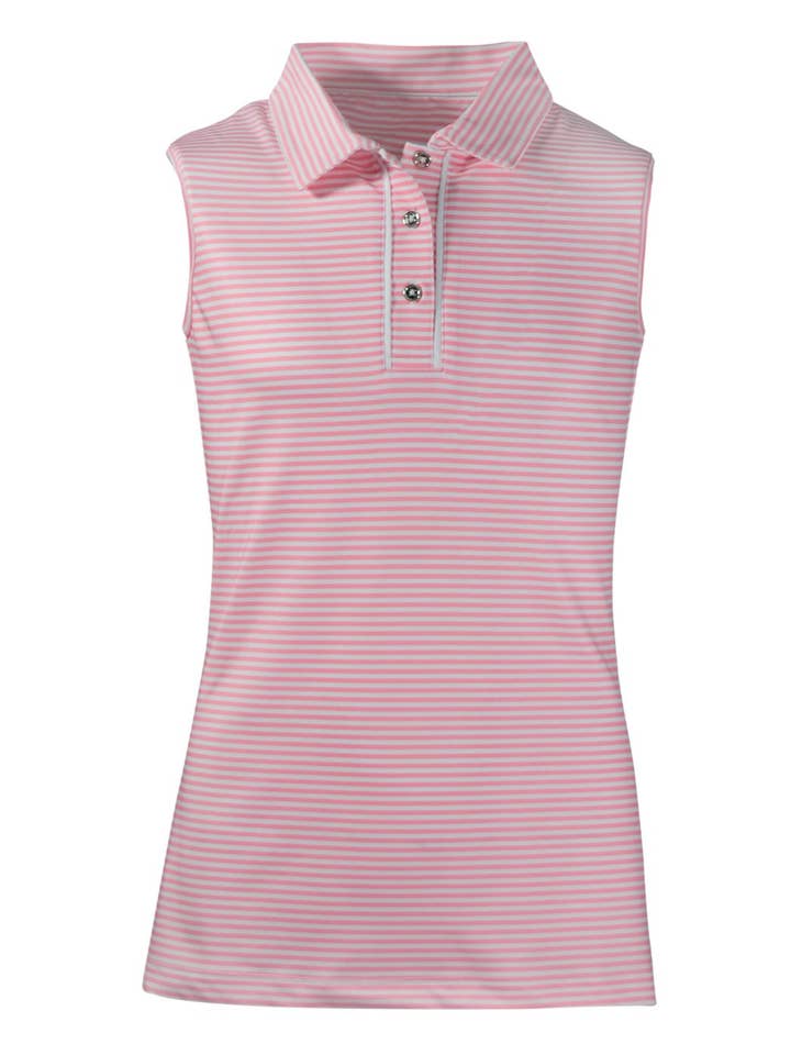 Ansley Youth Girls' Sleeveless Polo for wholesale by Garb, Inc.