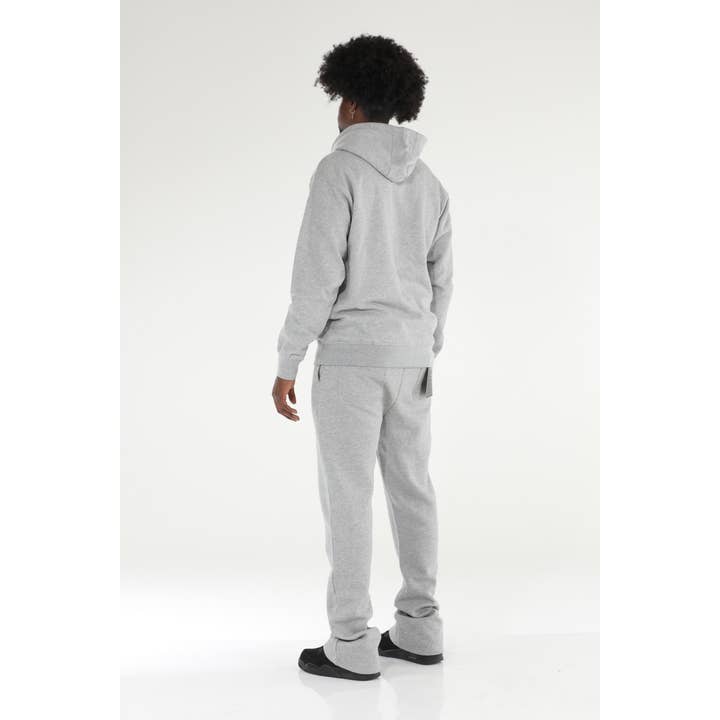 Stylo - Wholesale Top & Pant Set (NOT Loungewear) - Men's - Gray Stacked Flare Sweatsuit