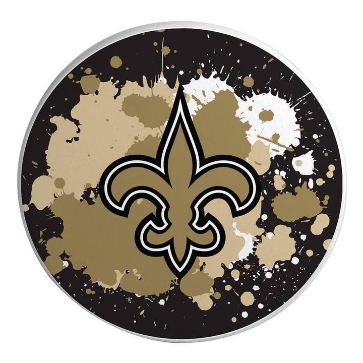 The Memory Company - Wholesale Coasters - Paint Splatter Coaster, New Orleans Saints