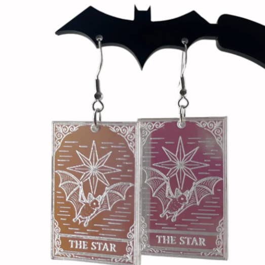 Brincos de Cartas de Tarot Iridescentes por atacado de Cherry Moonlight Co