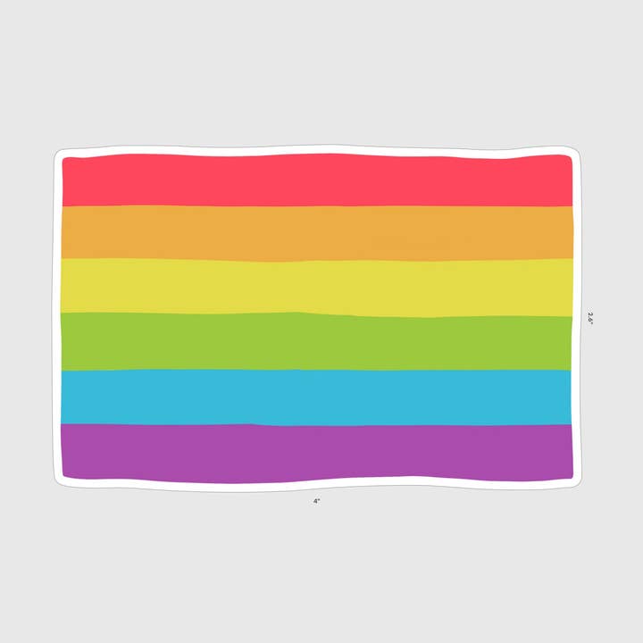 Sticker | Rainbow Pride Flag | 4" Vinyl Sticker for wholesale by Lanni Made