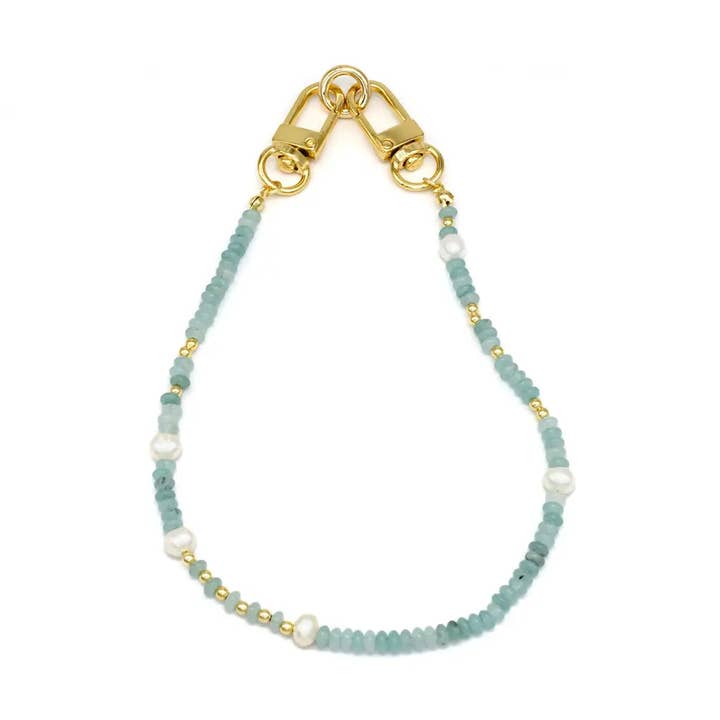 Corrente de Bolsa Pérola Azul Claro Aqua / Fita para Telemóvel PH-SJ0026 por atacado de Simply Jewels